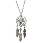 Young & Forever Boho Bohemia Free Spirit Dreamcatcher Silver Pendant Necklace for Girls Women (N267)