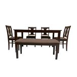 HomeTown Artois Six Seater Dining Table Set (Walnut)