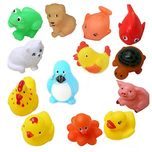 Advent Basics Non-Toxic Soft chu chu Toys Set for Baby Toddler Bath Toys (12 Chu Chu Toys)