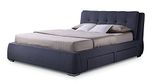 Urban Ladder Stanhope Queen Size Upholstered Double Bed with Hydraulic Storage (Charcoal Grey)