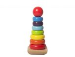 Shumee Wooden Rainbow Stacking Rings Game (1 year+) - Develop Hand-Eye Coordination & Motor Skills