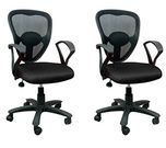 Adiko ADPND 027F Mesh Back Chair, Set of 2 (Black)