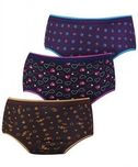 Bodycare Ladies Cotton Panty (Pack of 3) (XX-Large, Dark Colour)