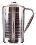 IndianArtVilla Maintenance Free Design Steel Copper Jug Pitcher, Drinkware & Serveware, 2000 ML
