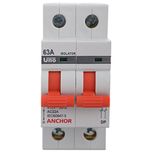 Anchor 98056 2 Pole UNO Series Isolator, 63 Amp, White