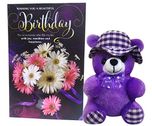 Saugat Traders Teddy With Birthday Greeting Card