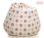 Story@Home XXL Dots Print Canvas Bean Bag Chair Cover Without Beans, Maroon