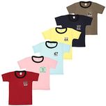 S.R.Kids Cotton Boys RN Tshirt (Pack of 6)(SR-6C-BRIBNECK-TSHIRT_12-18M)