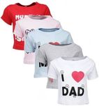 Gkidz Boys Printed Cotton T Shirt(Multicolor, Pack of 5)
