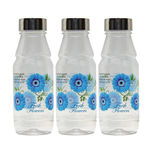 G-PET Fridge Water Bottles Rose 500 ml Blue with Steel Cap - Set of 3