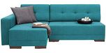 FabHomeDecor Apollo Four Seater L-Shaped Sofa (Blue)