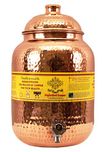 Indian Art Villa Hammered Copper Water Dispenser Container Pot Matka, Storage Water, Kitchenware, 8 Ltr