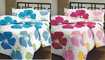SS Sales Blue & Pink Flower Prints Reversible Single Bed AC Blanket  Dohar Combo Set Of 2 Pc