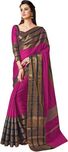 BAPS Striped Bollywood Cotton Silk Saree(Multicolor)