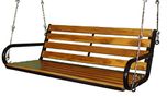 Kaushalendra Garden Zula Wooden Hanging Swing Teak Set Outdoor Indoor Ceiling Porch Patio Swing 153 (5ft.) cm