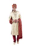 RAJ DESIGN STUDIO CREAM SHERWANI FOR WEDDING