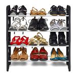Inditradition 4 Layer Portable Shoe Rack / Shoe Cabinet / Shoe Organizer, Foldable, Black