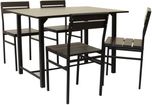 FurnitureKraft Oslo Metal 4 Seater Dining Set(Finish Color - Black)