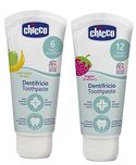 Chicco Baby Toothpaste Apple Banana 50Ml With Strawberry 50Ml Combo Pack Of 2 Pcs