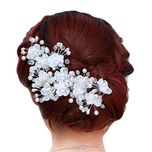 Rrimin Hairpins Beauty Rhinestone Crystal Pearl Flower Wedding Bridal U-Hairpins 5PCS