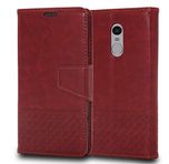 Ceego Luxuria Wallet Flip Cover for Xiaomi Redmi Note 4 (Walnut brown - Patterned)