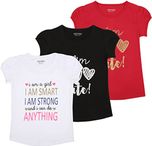 Minnow Girls Regular Fit Printed Cotton T-Shirt(Multicolour,4-5 Years,Pack of 3)