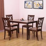 @home by Nilkamal PEAK Solid Wood 4 Seater Dining Set(Finish Color - Cappuccino)