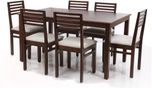 Evok Eastern Solid Wood 6 Seater Dining Set(Finish Color - Brown)