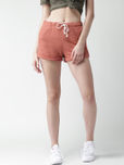 FOREVER 21 Women Rust Red Solid Shorts
