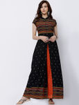 Vishudh Women Black Printed A-Line Kurta