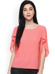 Pannkh Women Coral Pink Solid Top