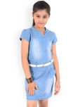 naughty ninos Girls Blue Solid A-Line Dress