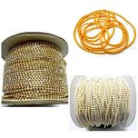 Stone chain,pearl chain,golden ball chain combo for jewelry making, each 1 meter- pack of 3 items