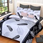 Home Elite Dynamic Print 120 TC Cotton Double Bedsheet with 2 Pillow Covers - Floral, Multicolour