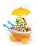 Toyshine Ice Cream Kitchen Play Cart Kitchen Set Toy with Lights and Music, Yellow