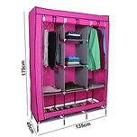 Kurtzy Collapsible Clothes Storage Wardrobe Cupboard Closet With 6 Cabinet And 2 Long Shelves