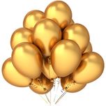 Themez Only Balloon Junction Golden Metallic Birthday Party Balloons(Pack Of 50, Silver)