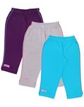 OCEAN RACE Girls Stylish attarctive colors Cotton Capris(3/4 th Pant)-Pack of 3-15187-4/5YRS