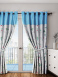 Raymond Home Blue & Grey Single Printed Door Curtain