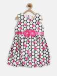 612 league Girls Black Printed Balloon Dress