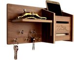 7CR Wooden Key Holder(5 Hooks, Brown)