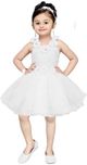 Aarika Girls Midi/Knee Length Party Dress(White, Sleeveless)