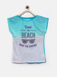 YK Girls Blue Ombre-Dyed T-shirt