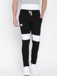 Hubberholme Black Printed Detail Slim Track Pants