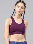 HRX by Hrithik Roshan Purple Solid Non-Wired Lightly Padded Sports Bra