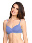 Jockey Blue Solid Non-Wired Lightly Padded Everyday Bra 1723-0105