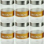Pearlpet  - 1000 ml Polypropylene Tea Coffee & Sugar Container(Pack of 6, Clear)
