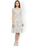 WISSTLER Off-White Floral Print A-Line Dress