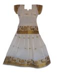 Pkd Girls Ethnicwear Pattupavada Cream