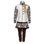 Ahhaaaa Kids Ethnic Indian Festive and Party Wear Designed Sherwani and Breeches Set for Boys